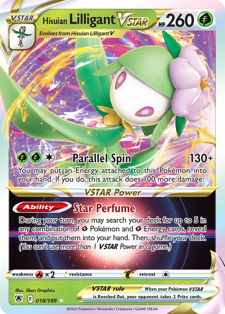 Hisuian Lilligant VSTAR 18 Rare Holo VSTAR card from Astral Radiance
