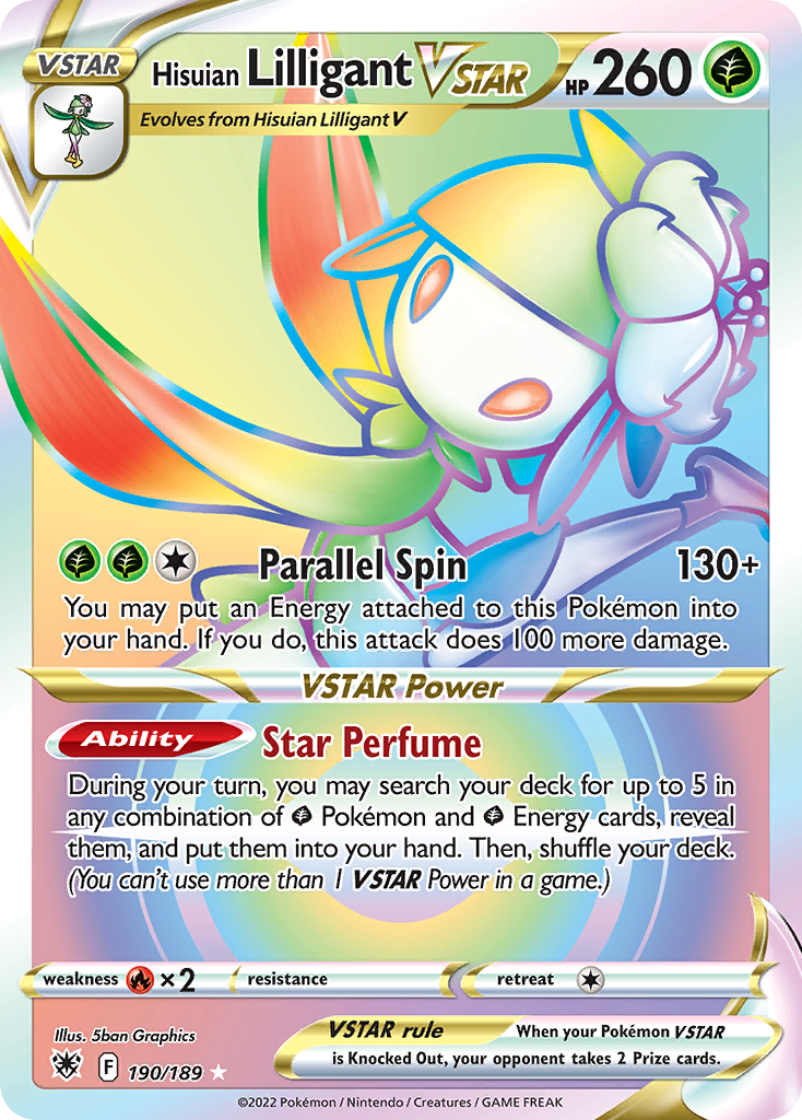 Hisuian Lilligant VSTAR 190 Rare Rainbow card from Astral Radiance
