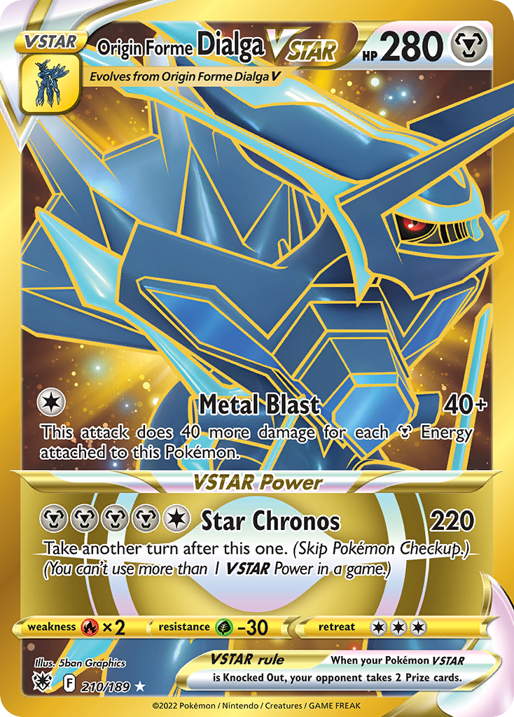 Origin Forme Dialga VSTAR 210/189 Rare Secret card from Astral Radiance