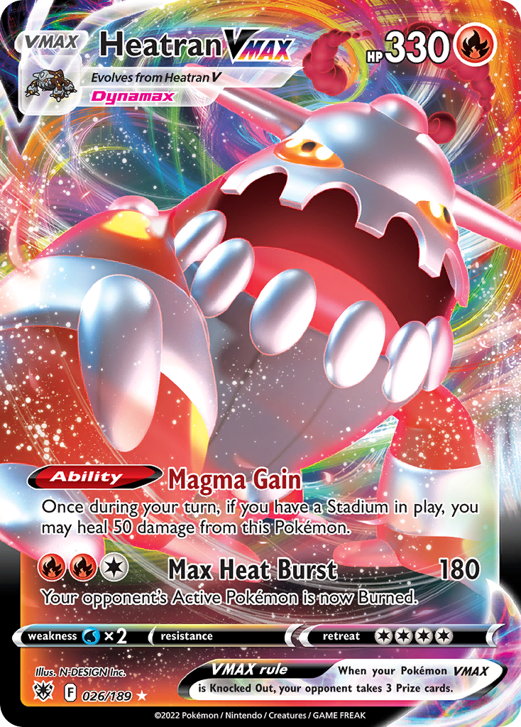 Heatran VMAX 26 Rare Holo VMAX card from Astral Radiance