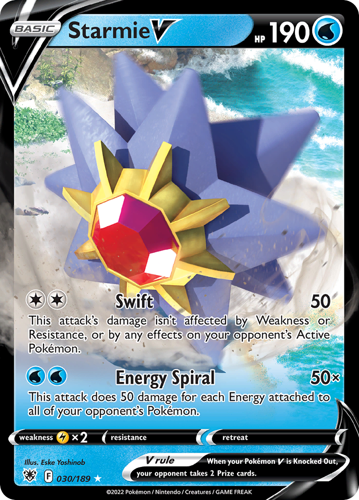 Starmie V 30 Rare Holo V card from Astral Radiance