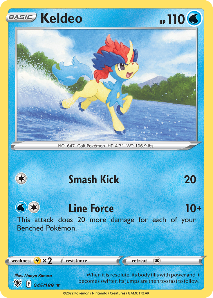 Keldeo 45 Rare Holo card from Astral Radiance