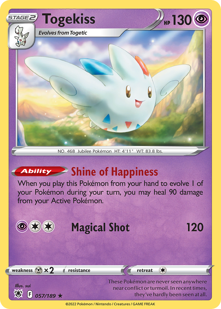 Togekiss 57 Rare Holo card from Astral Radiance