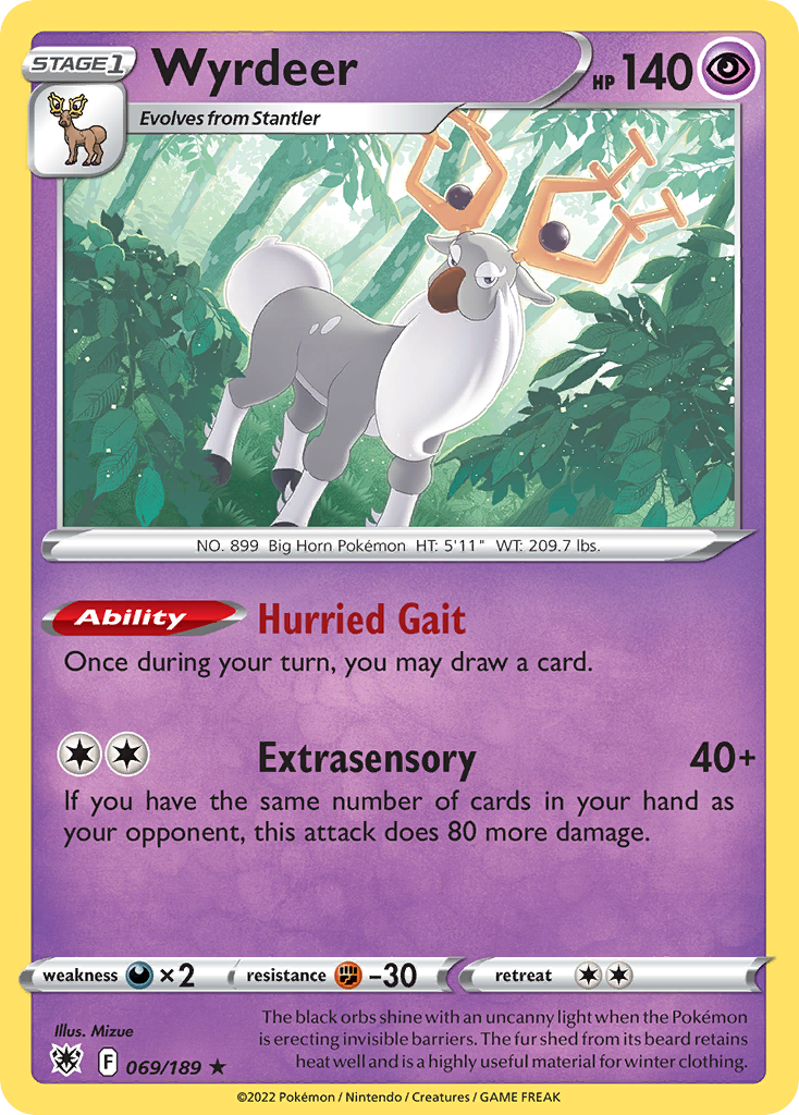 Wyrdeer 69/189 Rare Holo card from Astral Radiance