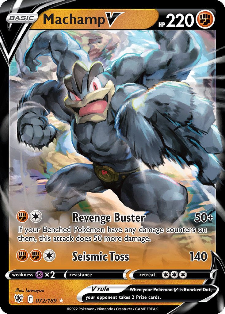 Machamp V 72 Rare Holo V card from Astral Radiance