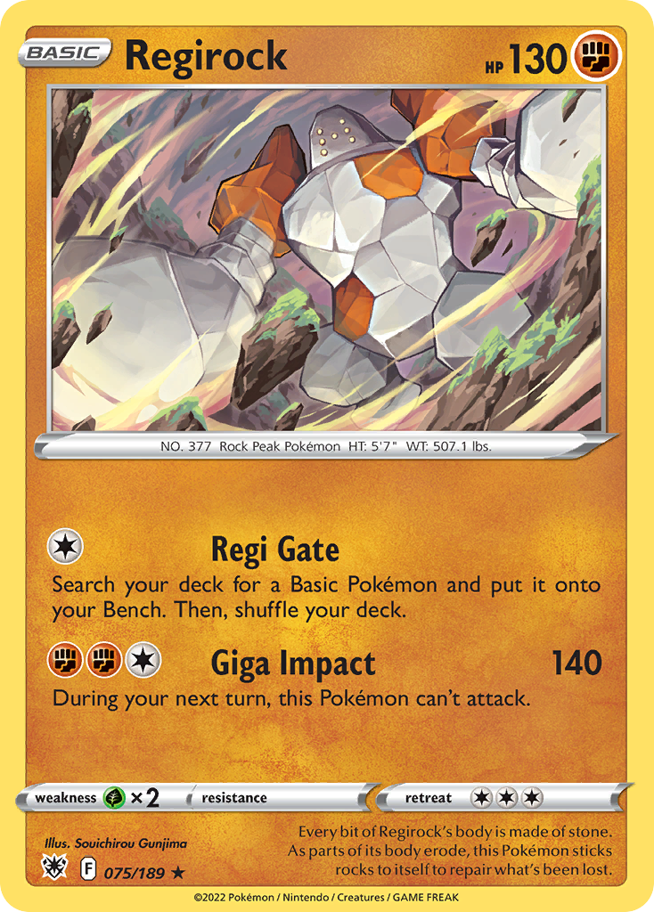 Regirock 75 Rare card from Astral Radiance