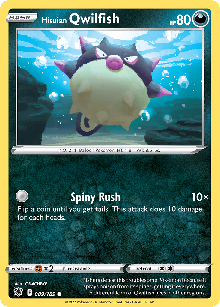 Hisuian Qwilfish 89 Common card from Astral Radiance