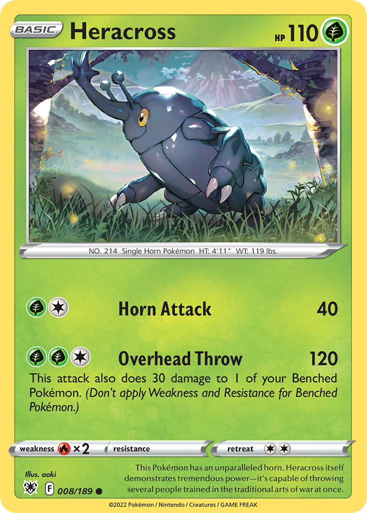 Heracross 8 Common card from Astral Radiance