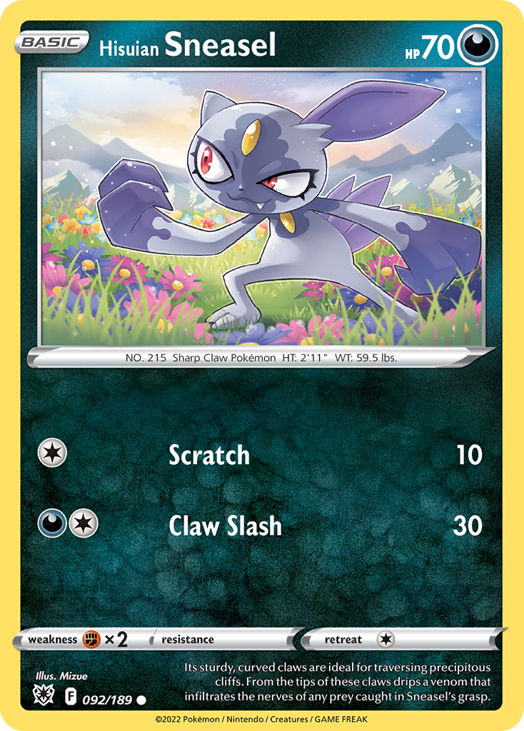 Hisuian Sneasel 92 Common card from Astral Radiance