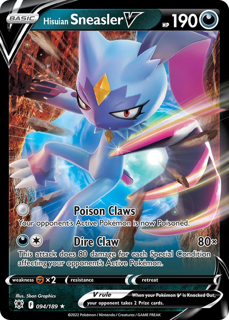 Hisuian Sneasler V 94 Rare Holo V card from Astral Radiance