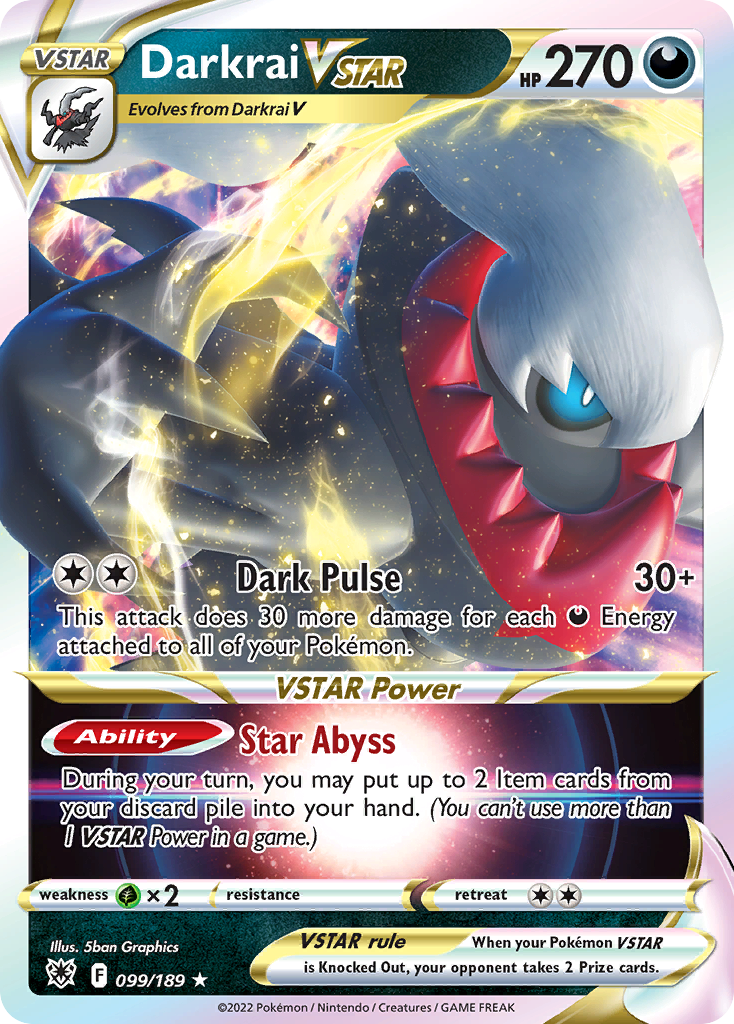 Darkrai VSTAR 99 Rare Holo VSTAR card from Astral Radiance