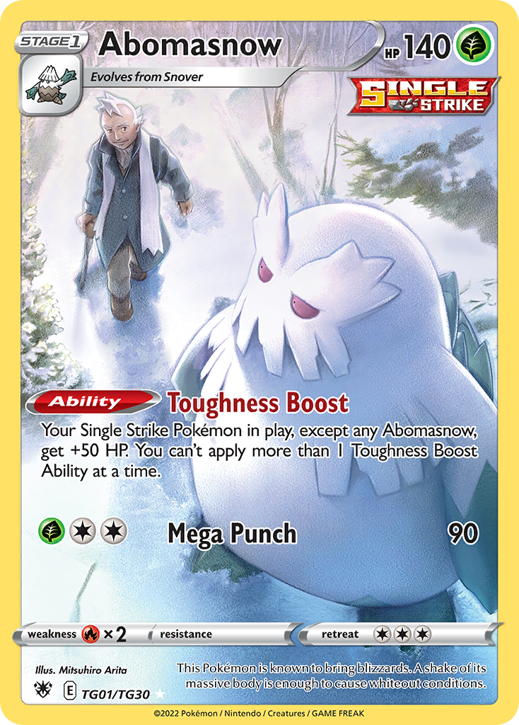 Abomasnow TG01 Trainer Gallery Rare Holo card from Astral Radiance Trainer Gallery