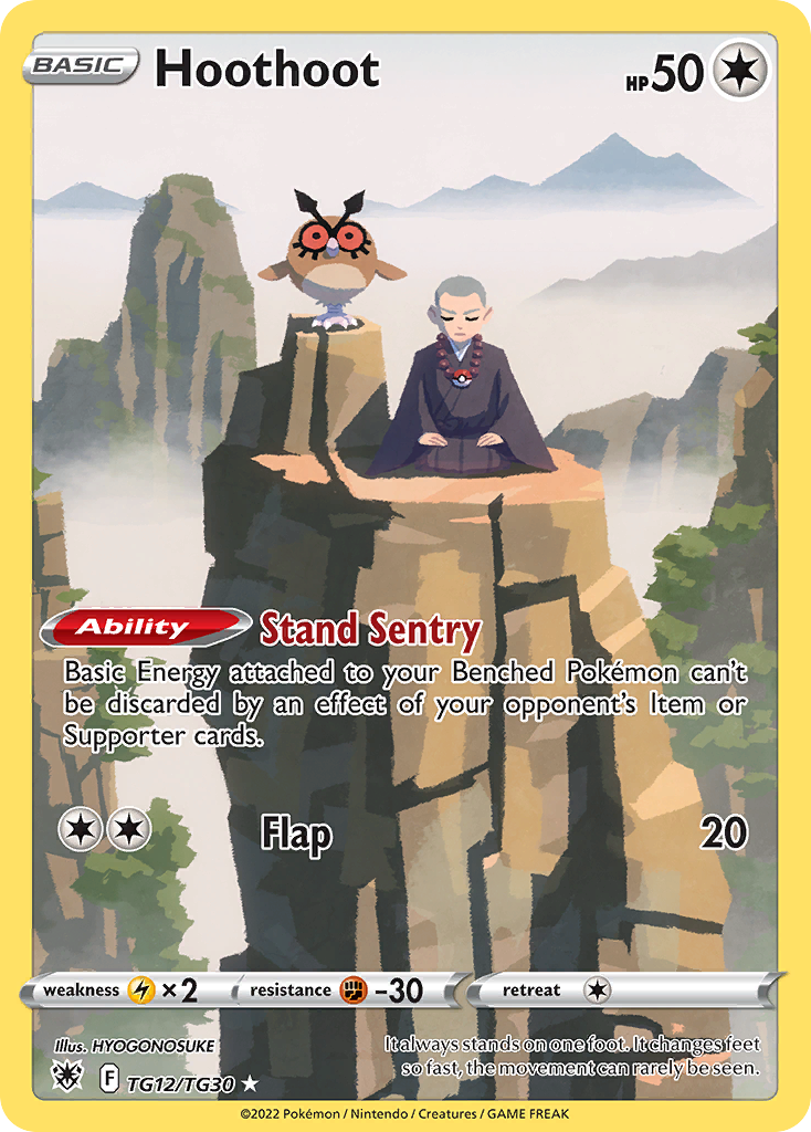Hoothoot TG12/30 Trainer Gallery Rare Holo card from Astral Radiance Trainer Gallery