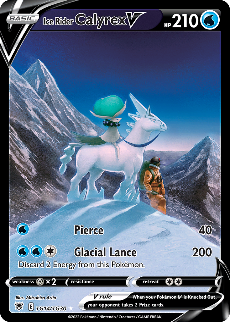 Ice Rider Calyrex V TG14 Rare Holo V card from Astral Radiance Trainer Gallery