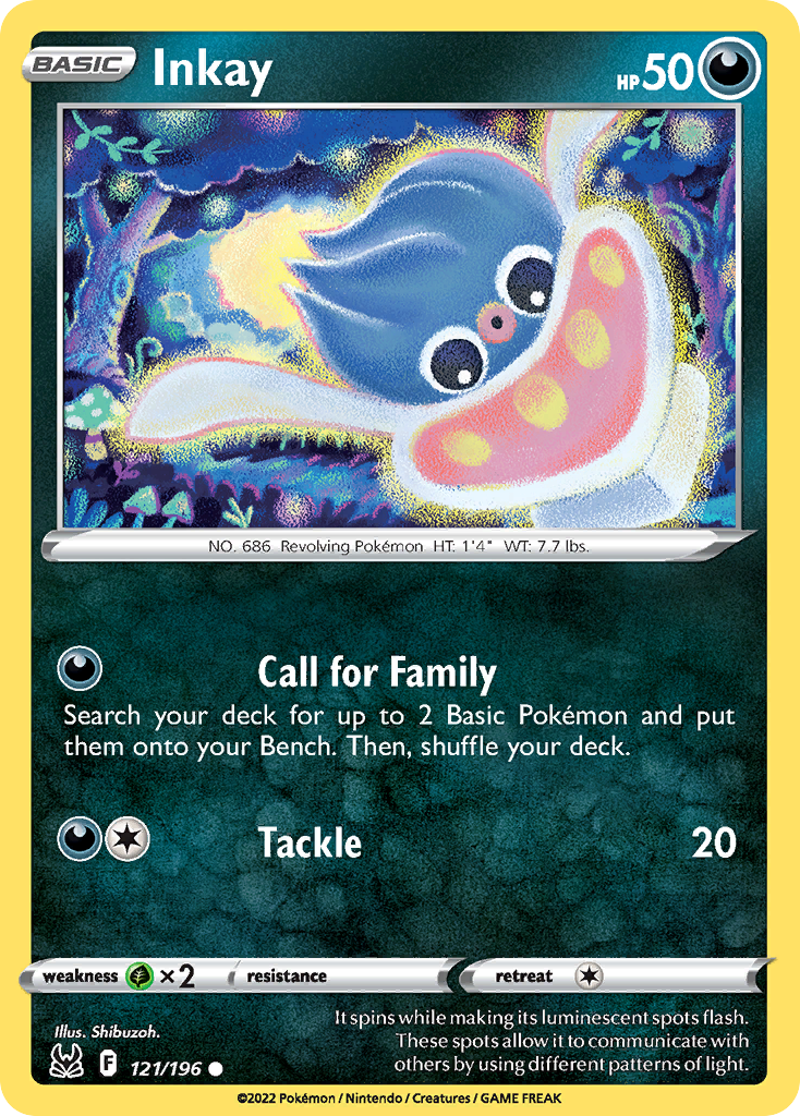 Inkay 121 Common card from Lost Origin