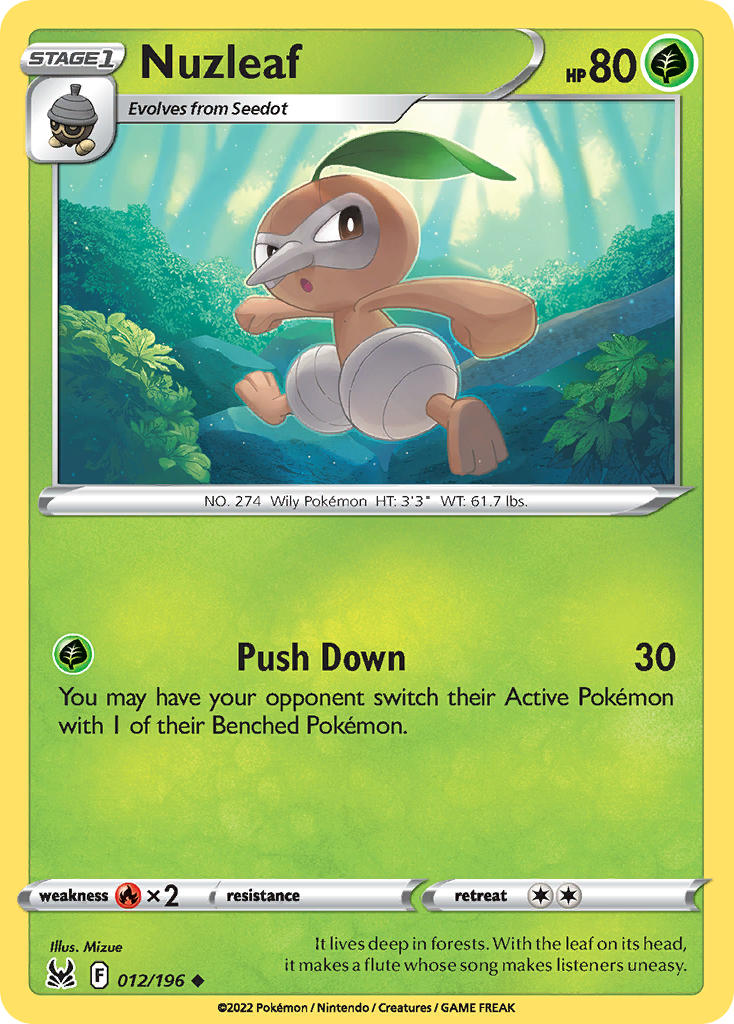 Nuzleaf 12 Uncommon card from Lost Origin