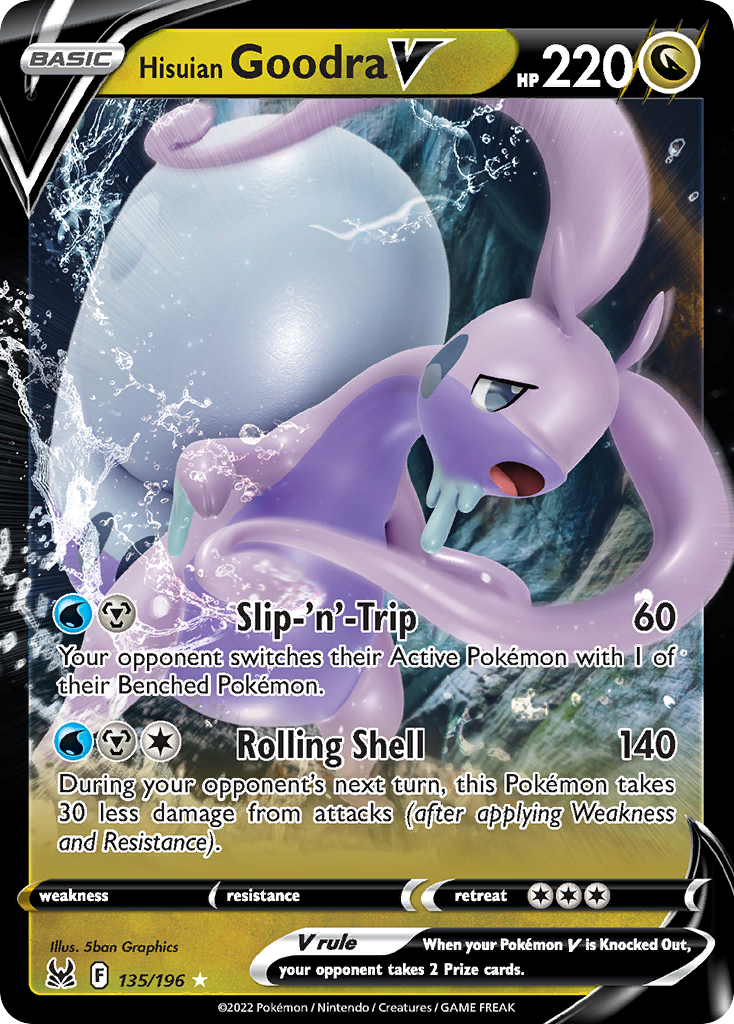 Hisuian Goodra V 135/196 Rare Holo V card from Lost Origin