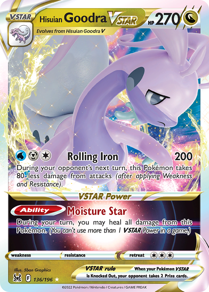 Hisuian Goodra VSTAR 136 Rare Holo VSTAR card from Lost Origin