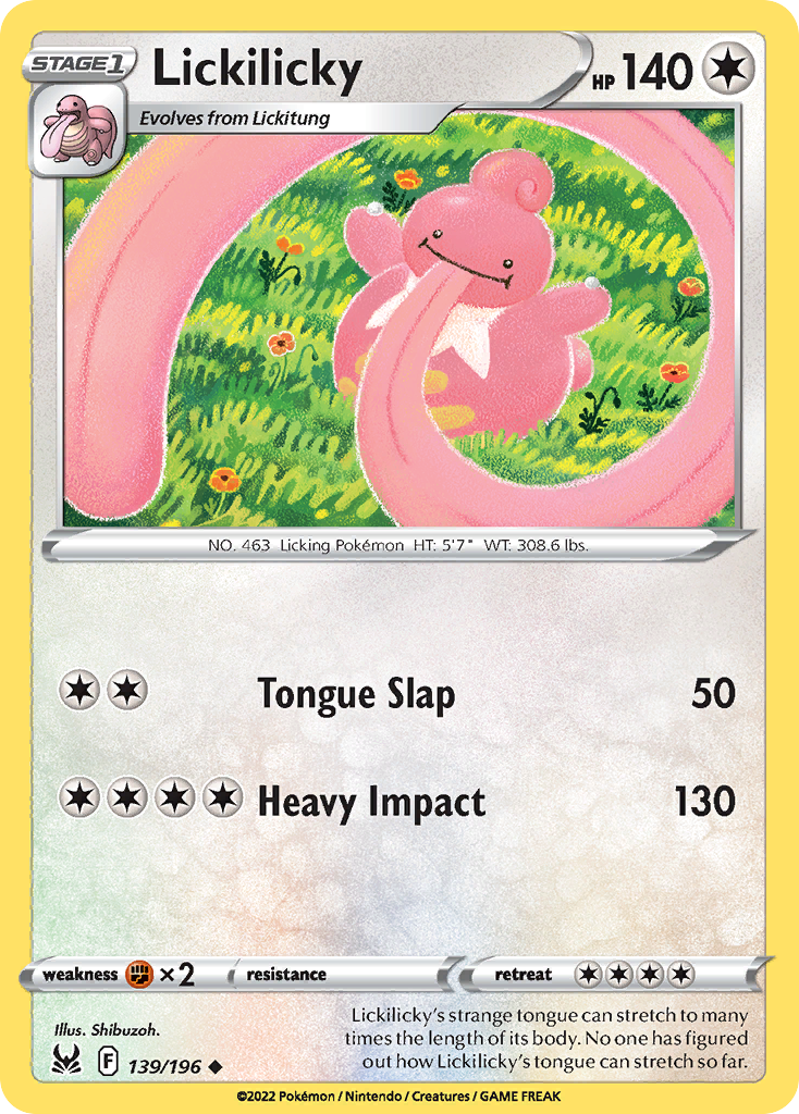Lickilicky 139 Uncommon card from Lost Origin