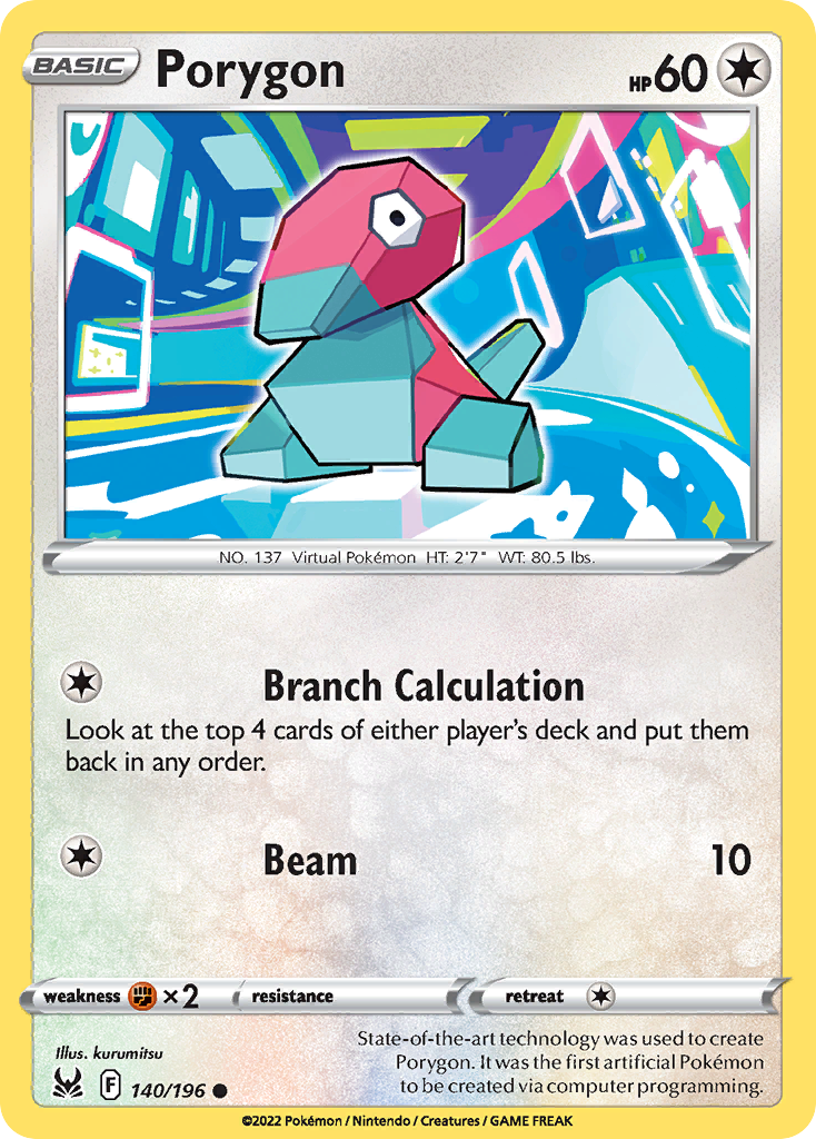Porygon 140 Common card from Lost Origin