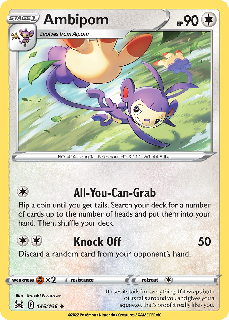 Ambipom 145 Uncommon card from Lost Origin