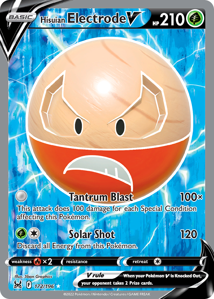 Hisuian Electrode V 172 Rare Ultra card from Lost Origin