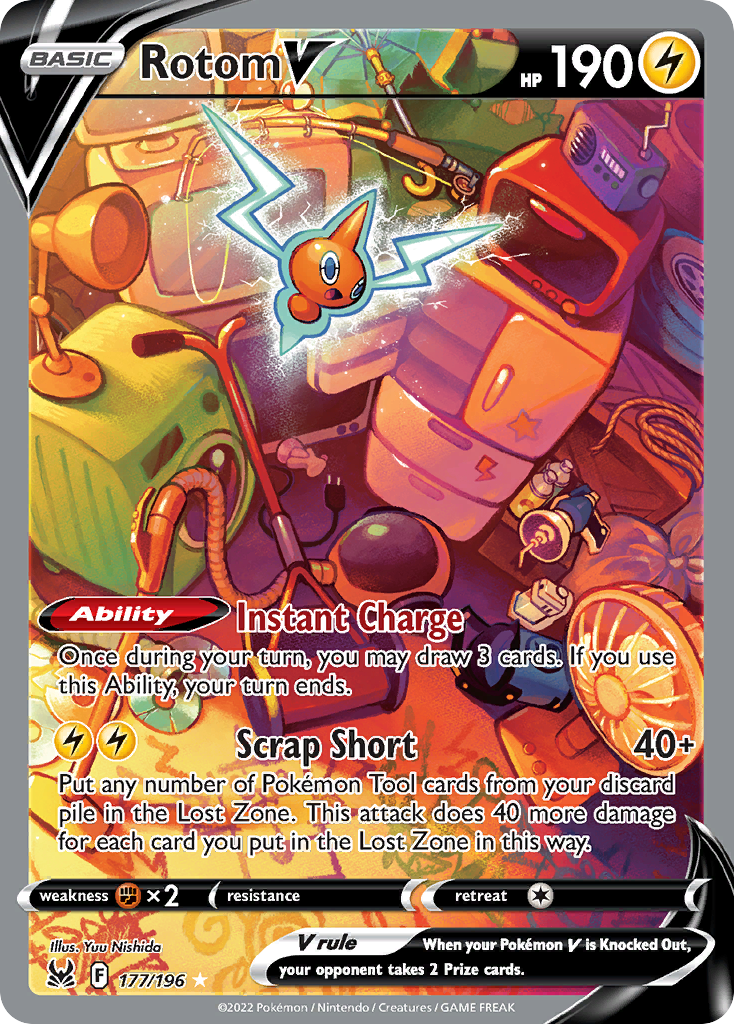 Rotom V 177 Rare Ultra card from Lost Origin