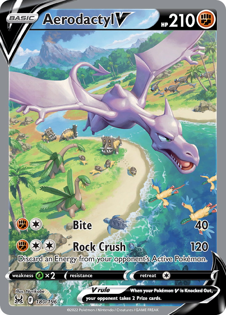 Aerodactyl V 180 Rare Ultra card from Lost Origin