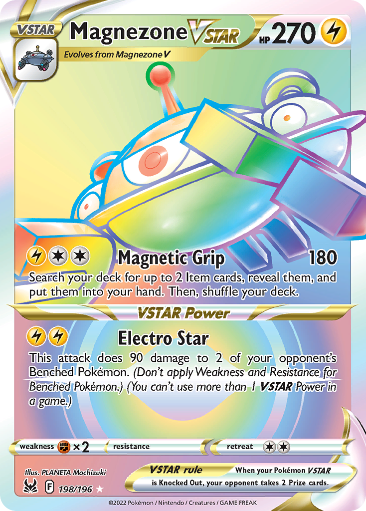 Magnezone VSTAR 198 Rare Rainbow card from Lost Origin