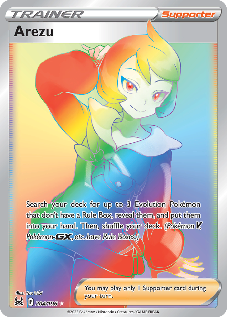 Arezu 204 Rare Rainbow card from Lost Origin