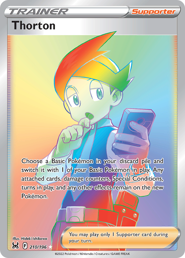 Thorton 210 Rare Rainbow card from Lost Origin