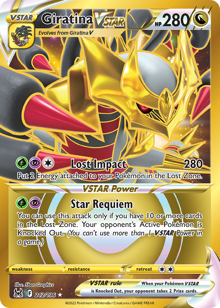 Giratina VSTAR 212/196 Rare Secret card from Lost Origin