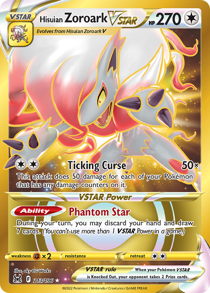 Hisuian Zoroark VSTAR 213/196 Rare Secret card from Lost Origin