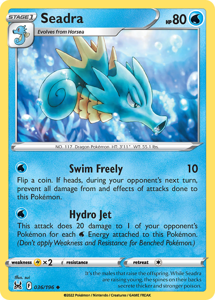 Seadra 36/196 Uncommon card from Lost Origin