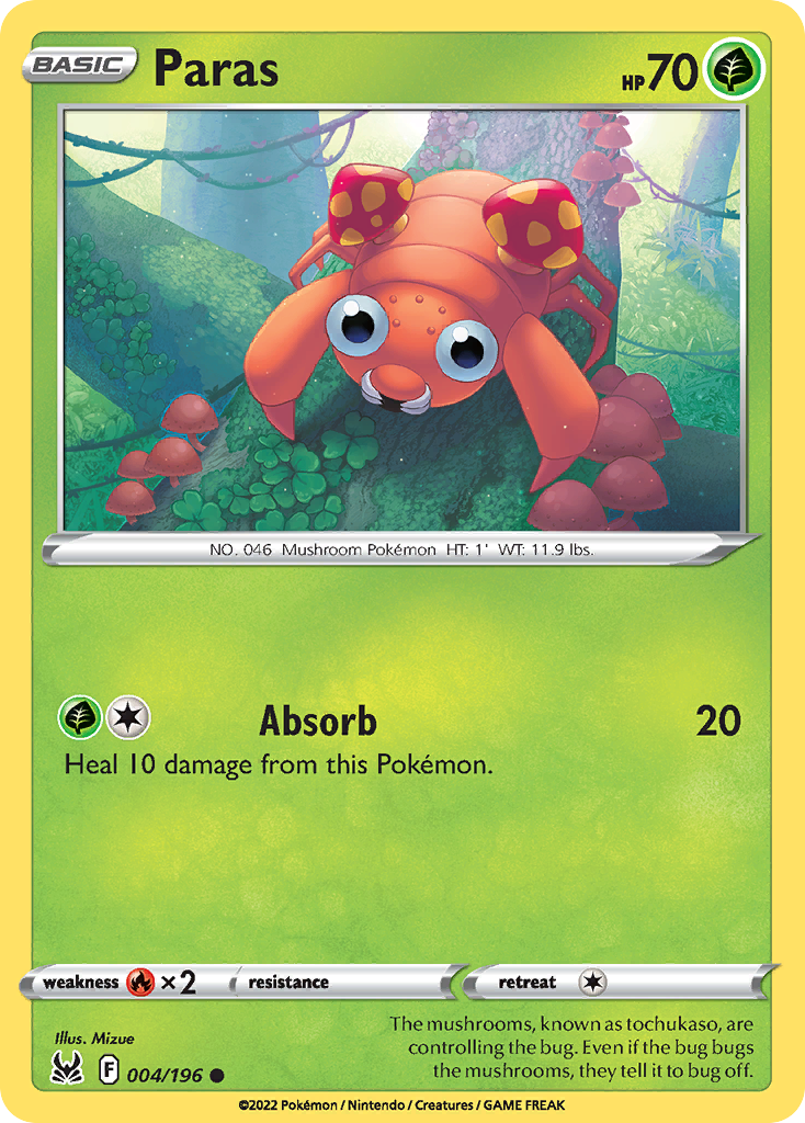 Paras 4 Common card from Lost Origin