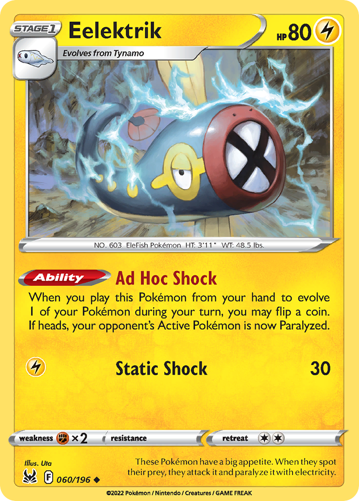 Eelektrik 60 Uncommon card from Lost Origin