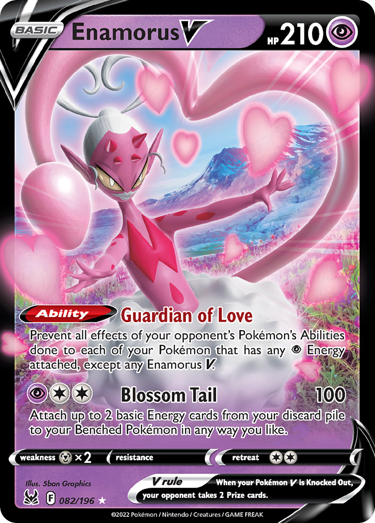 Enamorus V 82 Rare Holo V card from Lost Origin