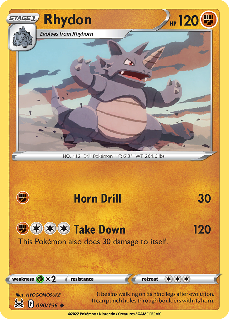 Rhydon 90 Uncommon card from Lost Origin