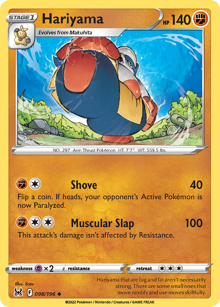 Hariyama 98 Uncommon card from Lost Origin