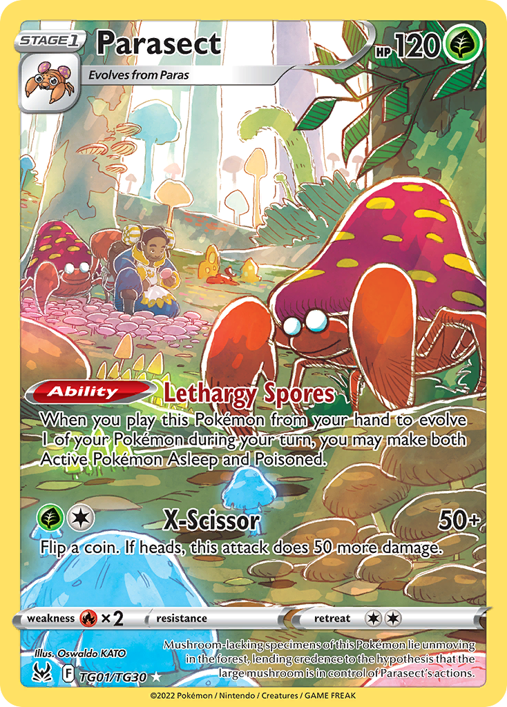 Parasect TG01 Trainer Gallery Rare Holo card from Lost Origin Trainer Gallery