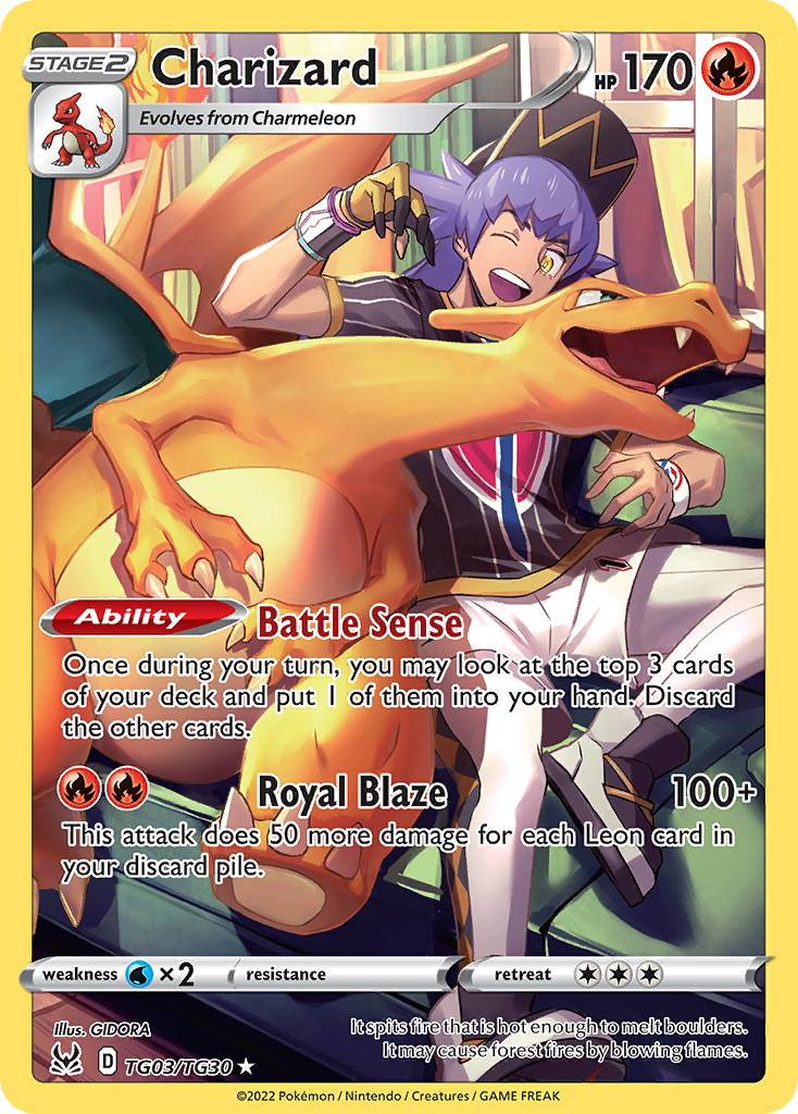 Charizard TG03 Trainer Gallery Rare Holo card from Lost Origin Trainer Gallery