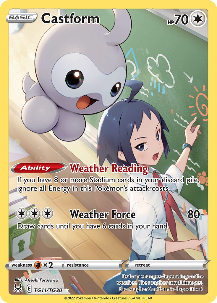 Castform TG11 Trainer Gallery Rare Holo card from Lost Origin Trainer Gallery