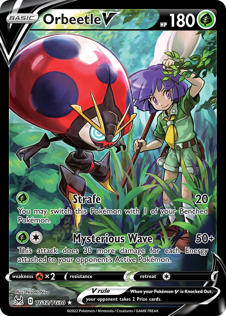 Orbeetle V TG12 Rare Holo V card from Lost Origin Trainer Gallery