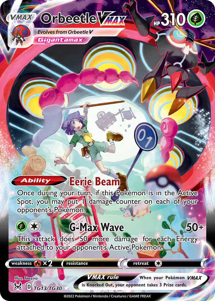 Orbeetle VMAX TG13/30 Rare Holo VMAX card from Lost Origin Trainer Gallery