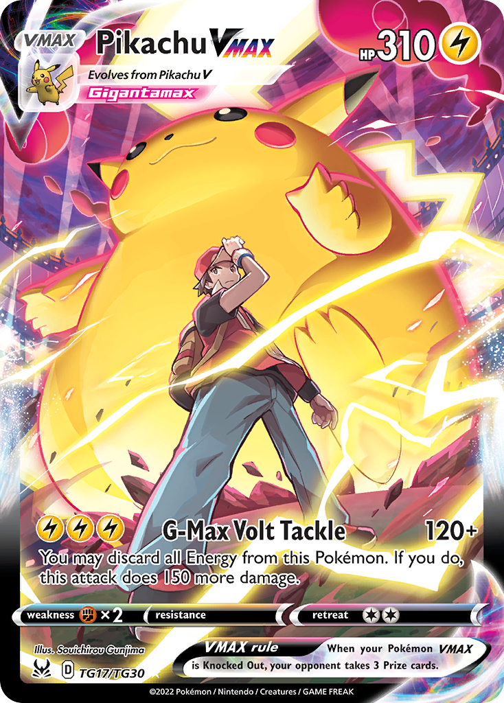 Pikachu VMAX TG17 Rare Holo VMAX card from Lost Origin Trainer Gallery