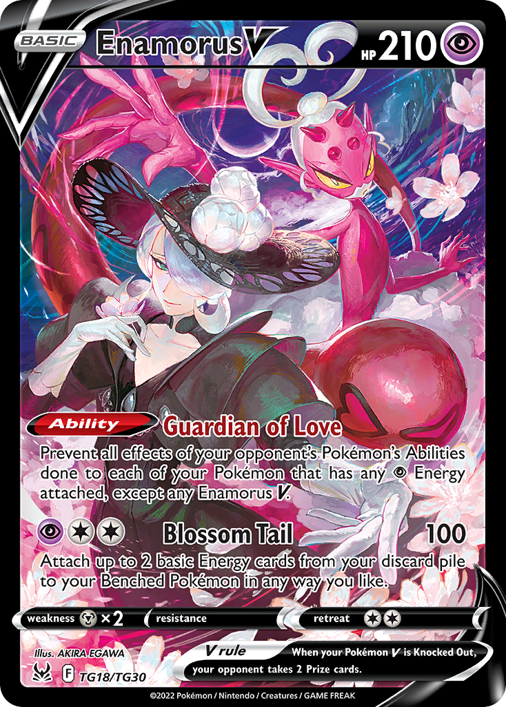 Enamorus V TG18 Rare Holo V card from Lost Origin Trainer Gallery