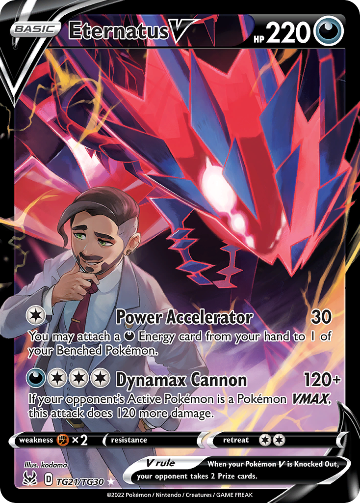 Eternatus V TG21/30 Rare Holo V card from Lost Origin Trainer Gallery