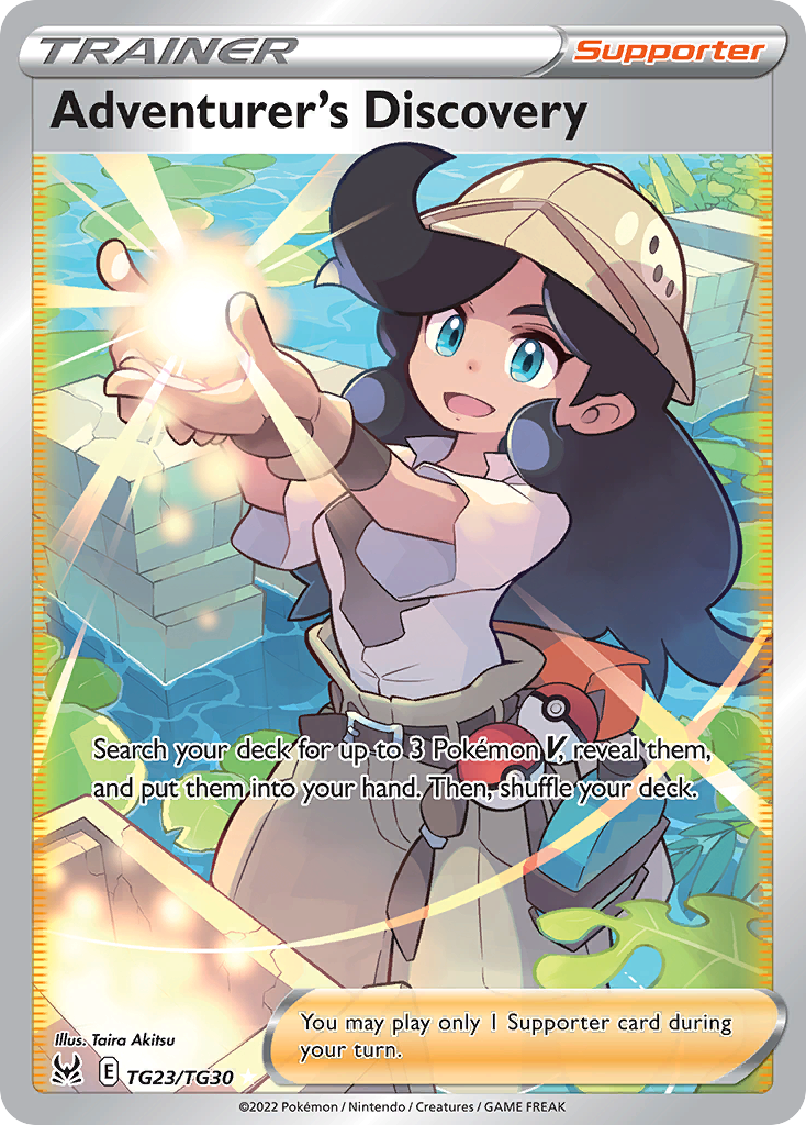 Adventurer's Discovery TG23 Rare Ultra card from Lost Origin Trainer Gallery