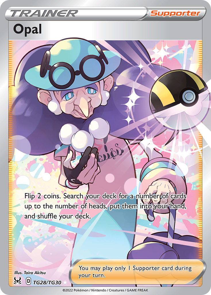 Opal TG28 Rare Ultra card from Lost Origin Trainer Gallery