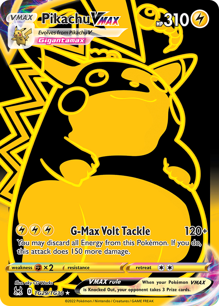 Pikachu VMAX TG29 Rare Secret card from Lost Origin Trainer Gallery